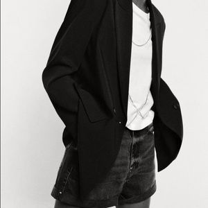 ZARA mom fit denim shorts black